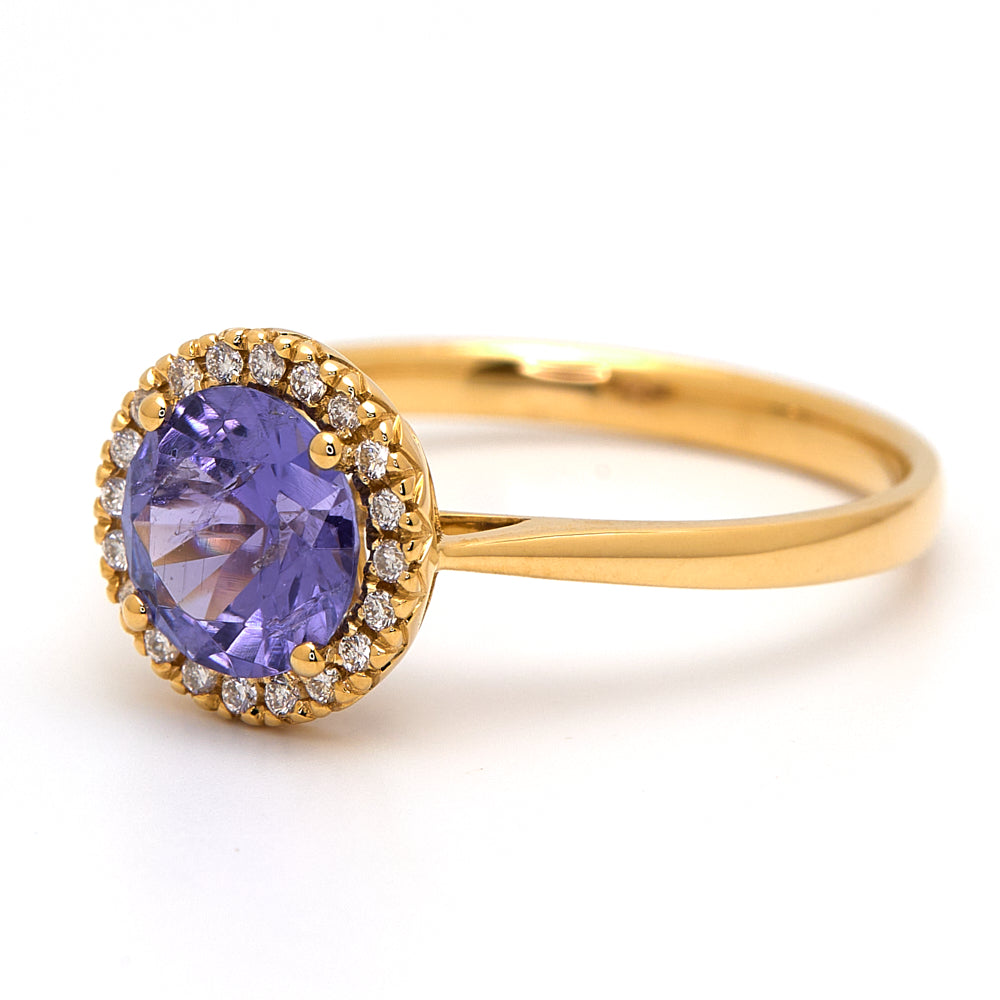 18K Gold Tanzanite Diamond Ring 1.14ct  CC0042 - FABER JEWELS