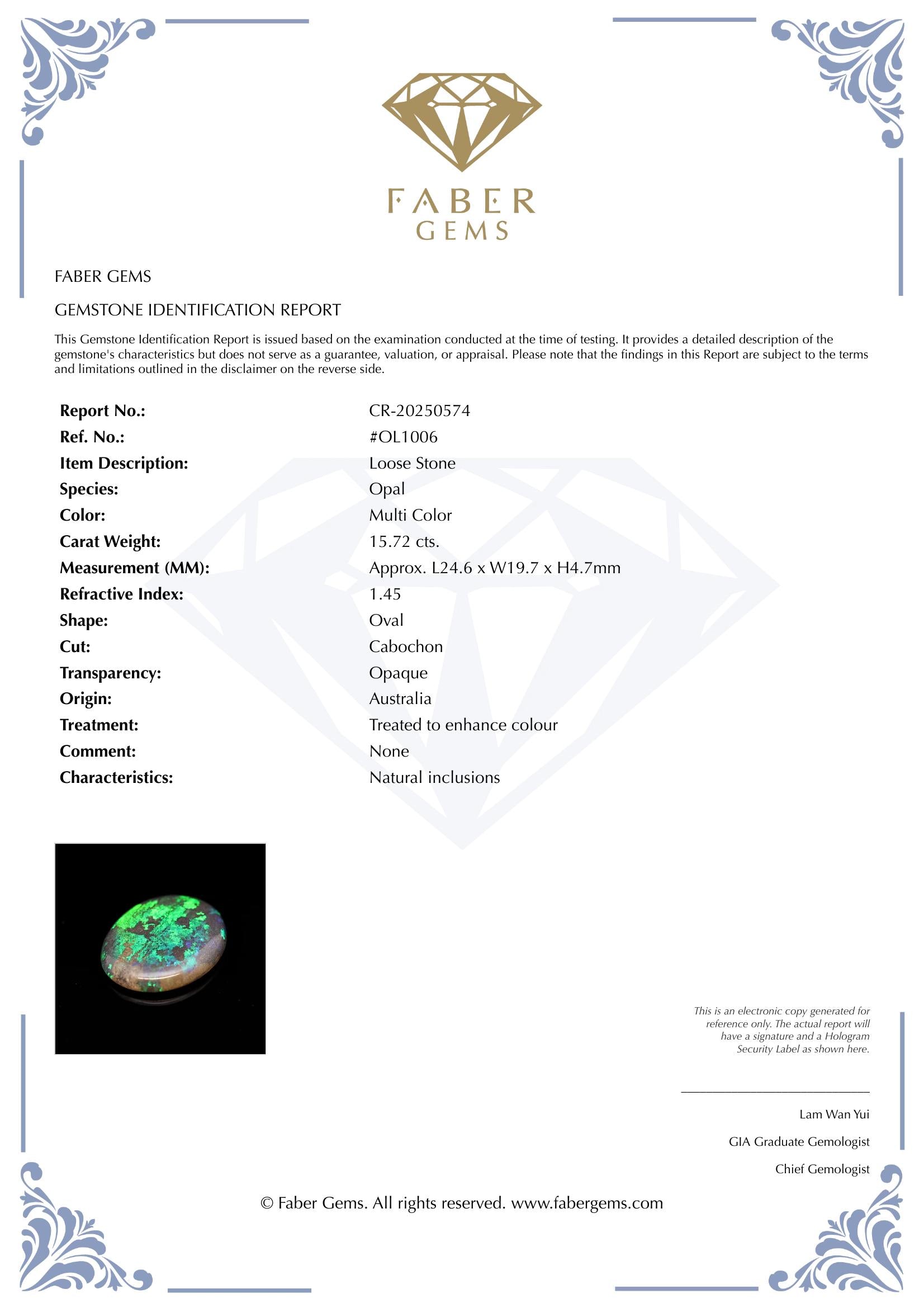 15.72 Ct. Australian Legacy Opal #OL1006