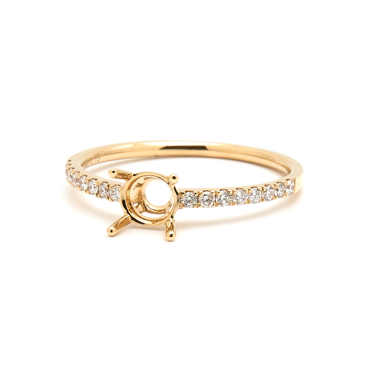 18K Gold Natural Diamond Linea ring mount RM1003 t.c.w. 0.15ct