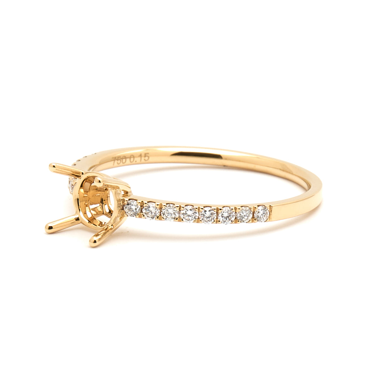 18K Gold Natural Diamond Linea ring mount RM1003 t.c.w. 0.15ct