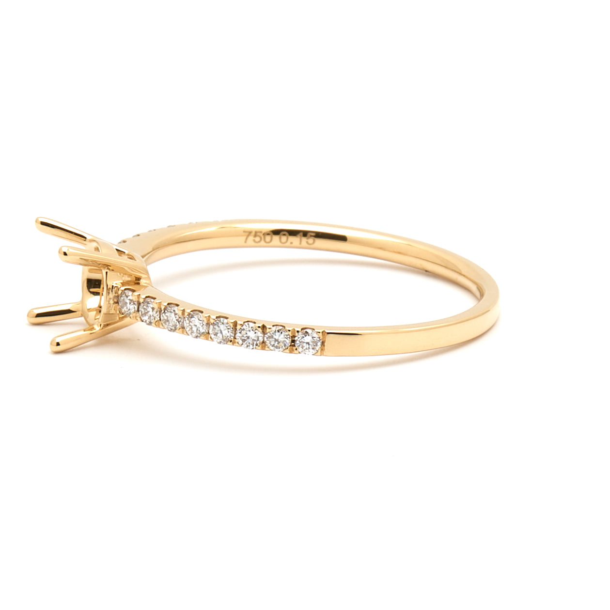 18K Gold Natural Diamond Linea ring mount RM1003 t.c.w. 0.15ct
