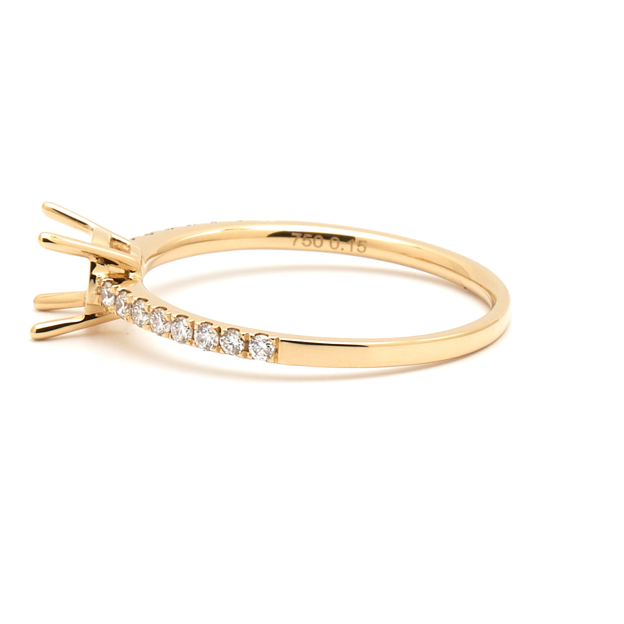 18K Gold Natural Diamond Linea ring mount RM1003 t.c.w. 0.15ct