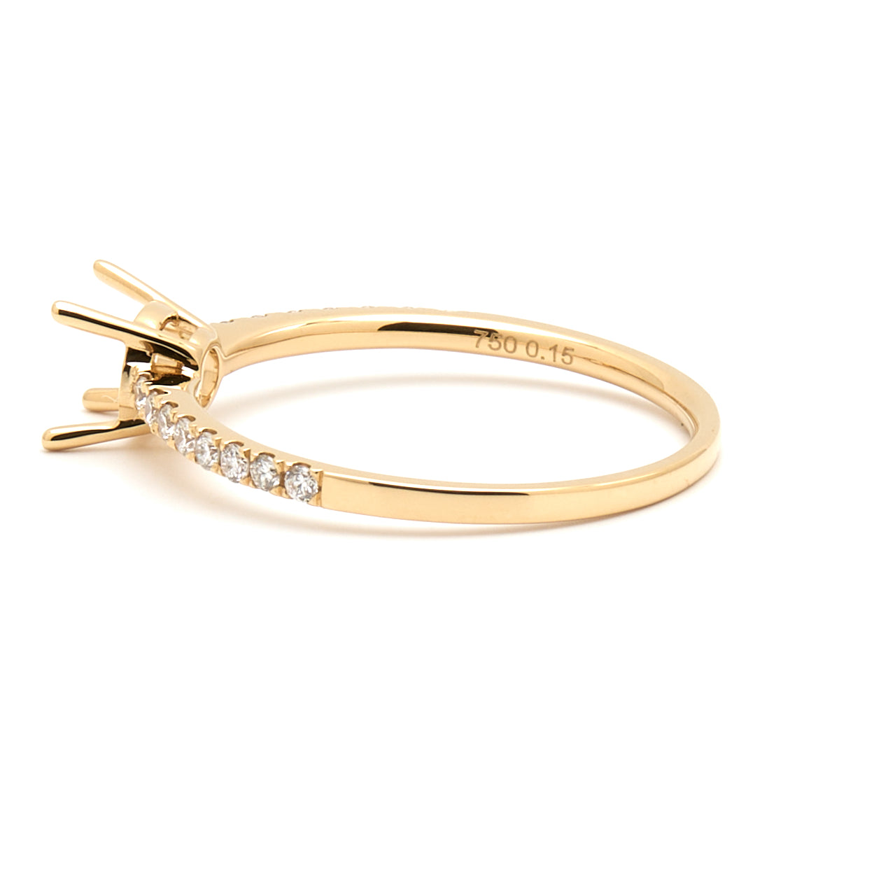 18K Gold Natural Diamond Linea ring mount RM1003 t.c.w. 0.15ct