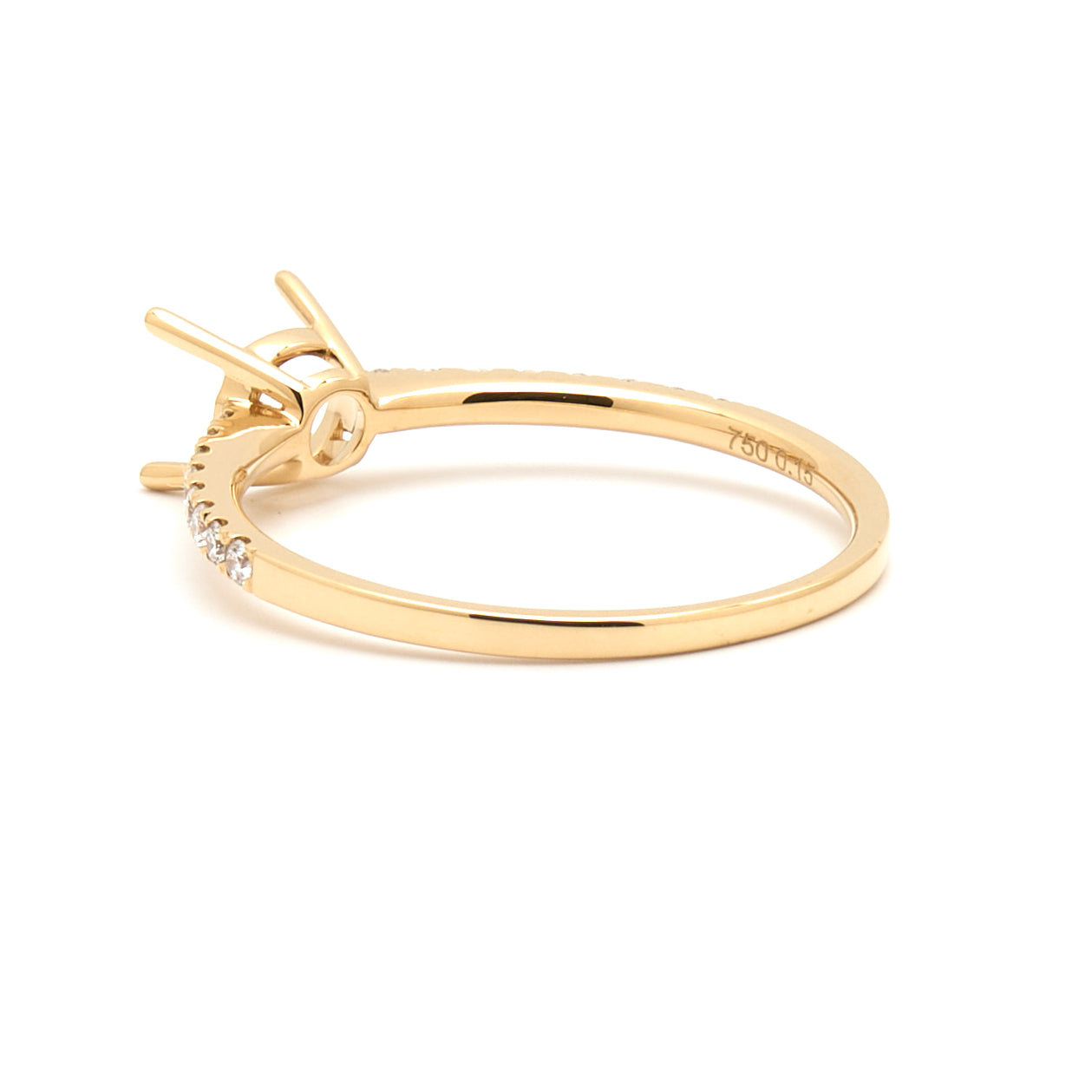 18K Gold Natural Diamond Linea ring mount RM1003 t.c.w. 0.15ct