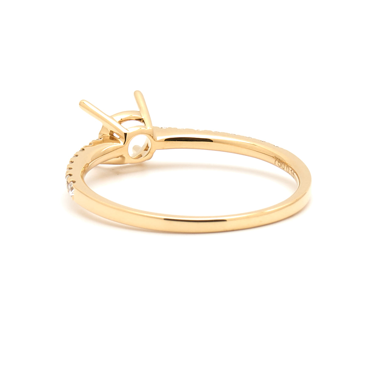 18K Gold Natural Diamond Linea ring mount RM1003 t.c.w. 0.15ct