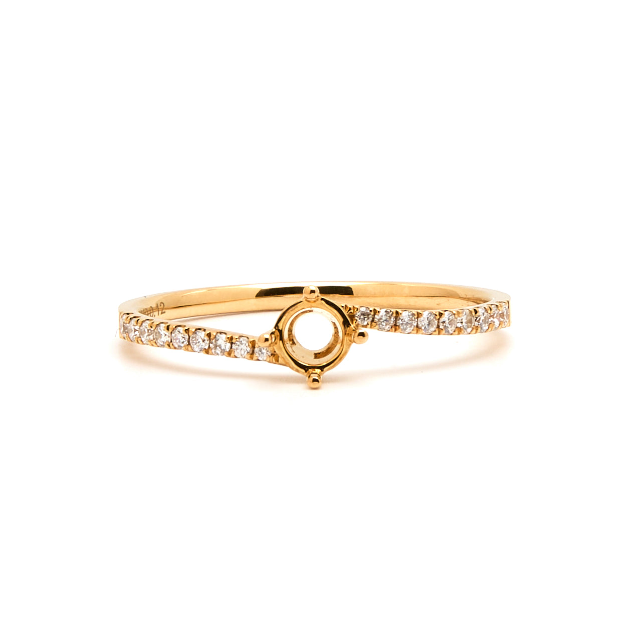 18K Gold Natural Diamond Petaline ring mount RM1011