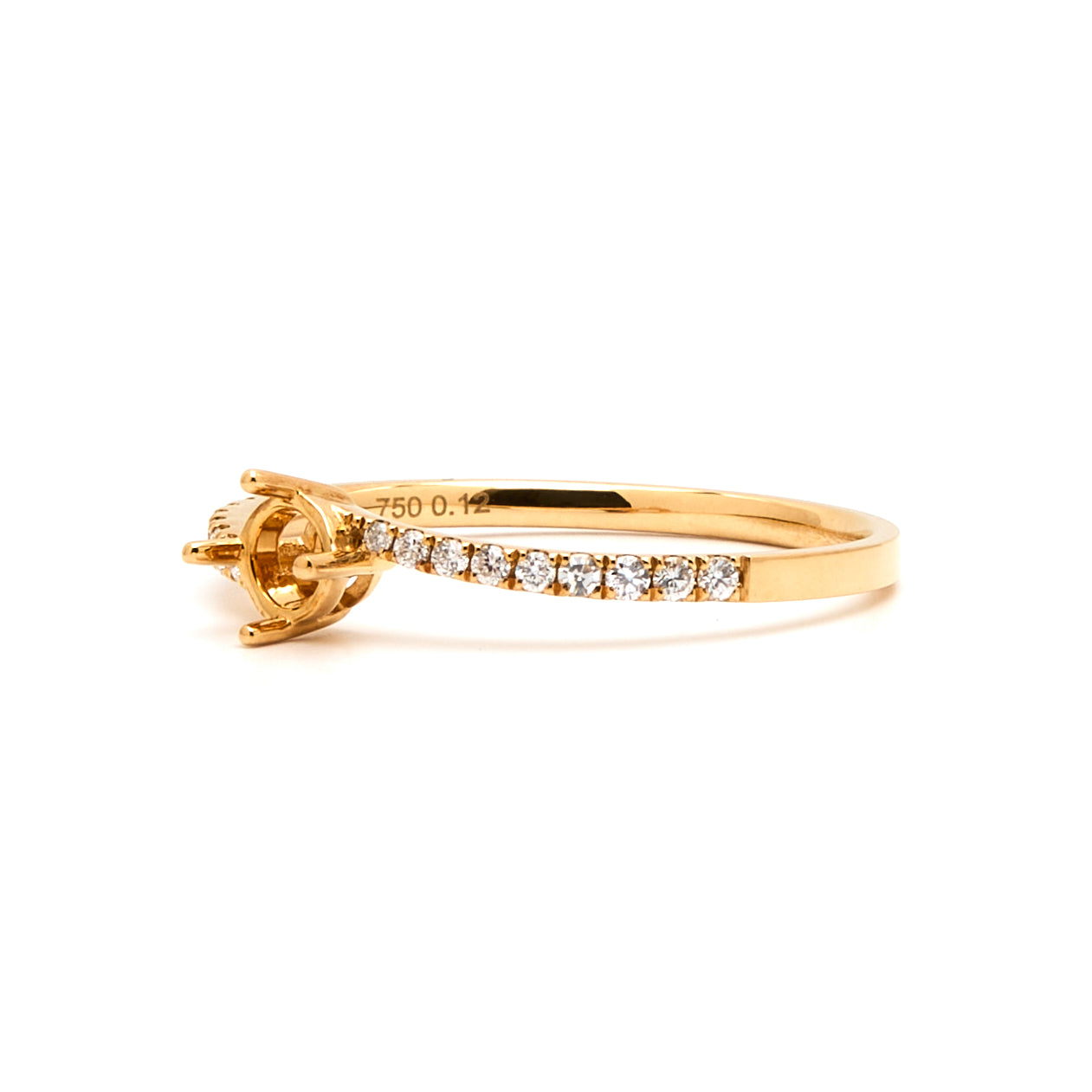 18K Gold Natural Diamond Petaline ring mount RM1011