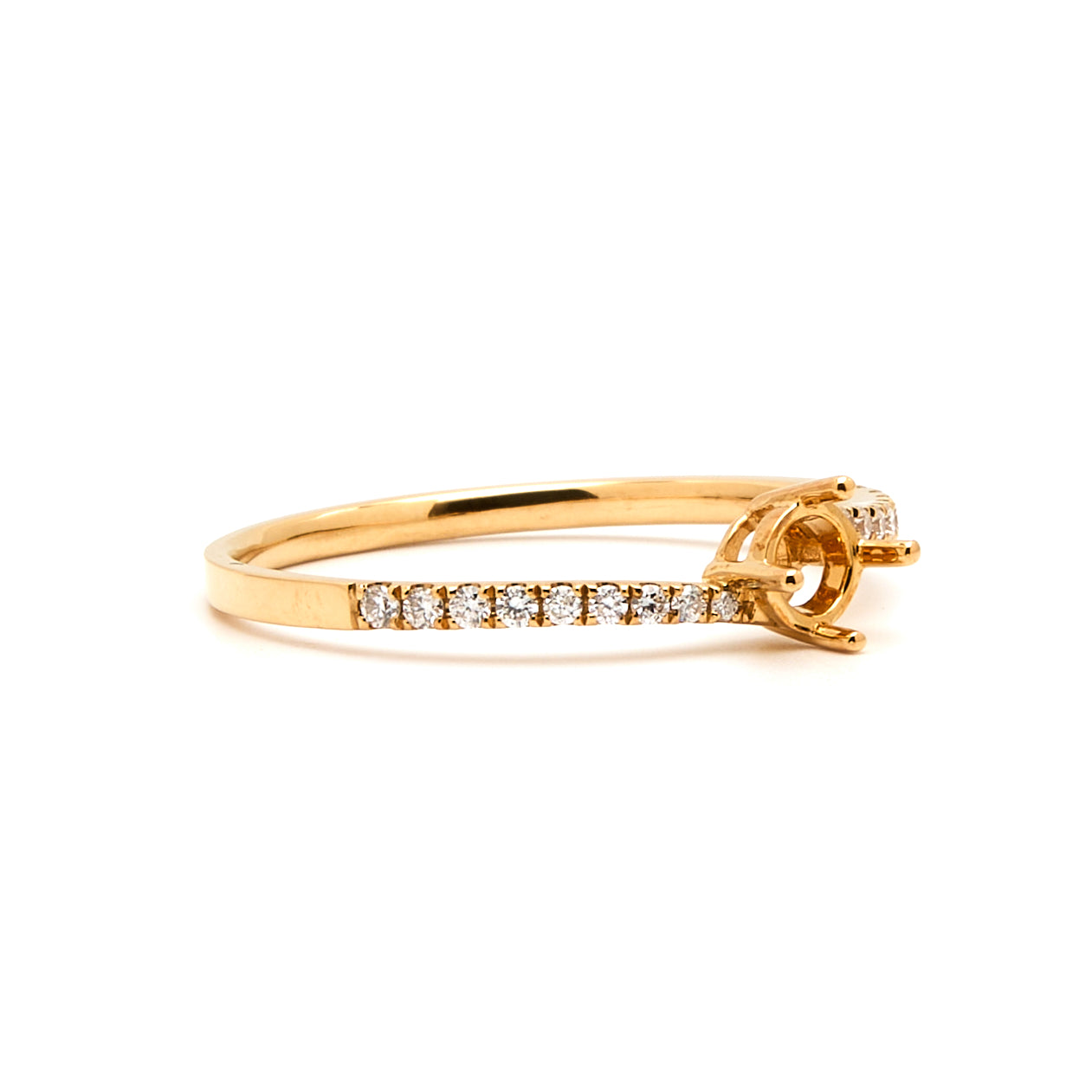 18K Gold Natural Diamond Petaline ring mount RM1011