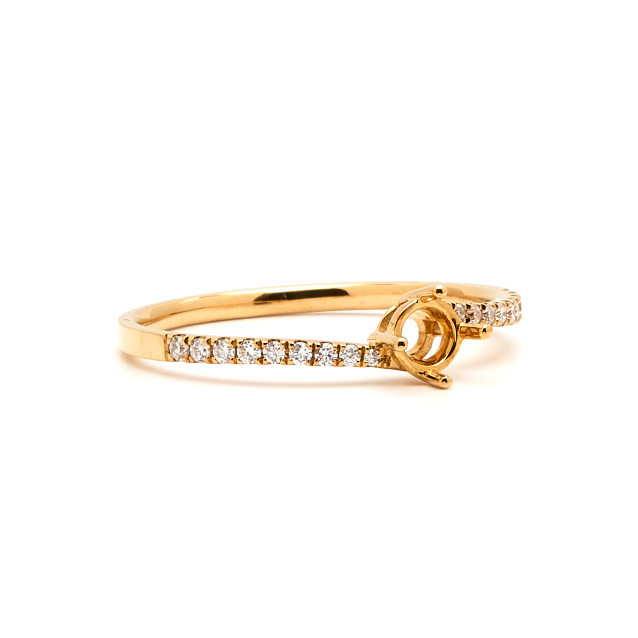 18K Gold Natural Diamond Petaline ring mount RM1011