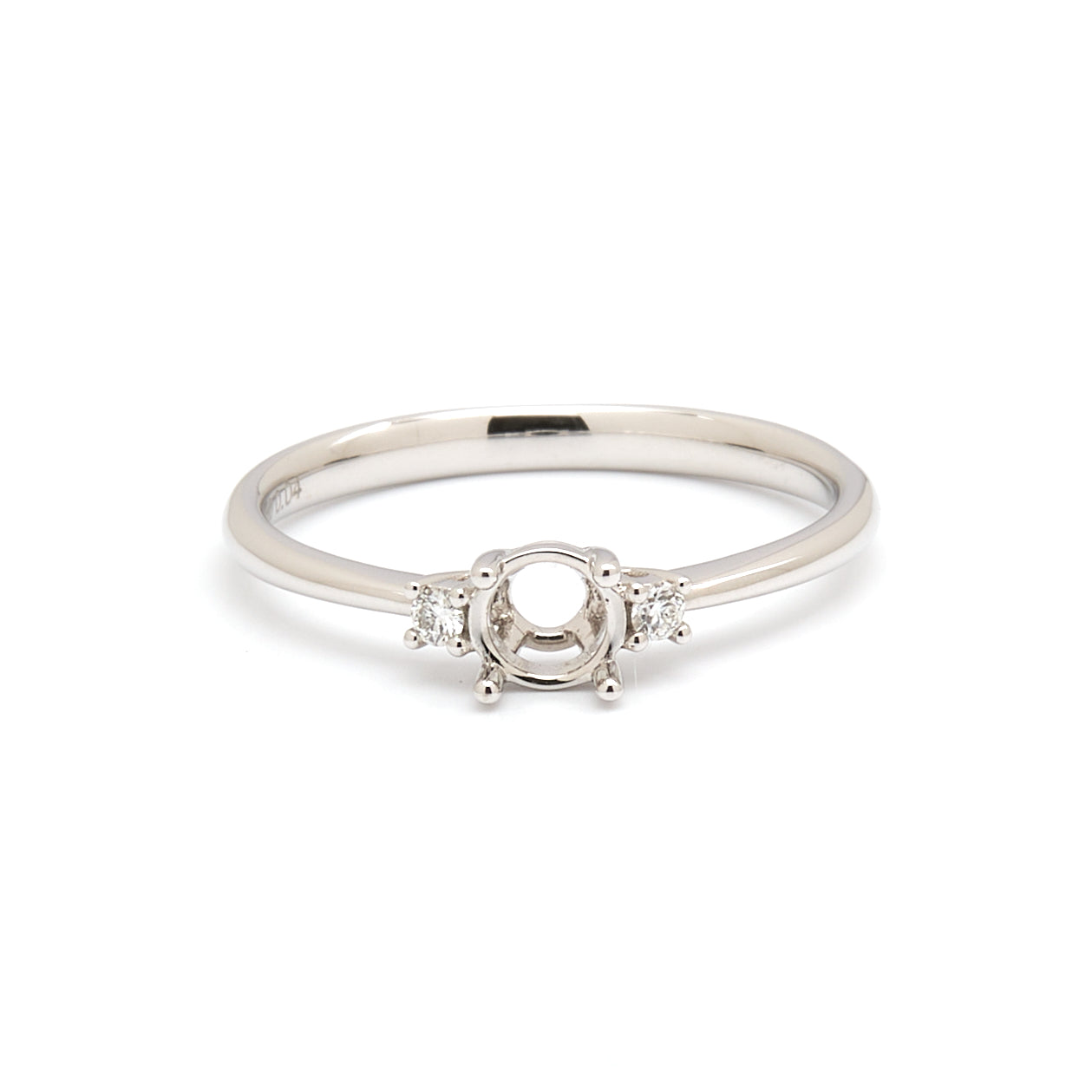 18K Gold Natural Diamond Whisper Trio ring mount RM1211