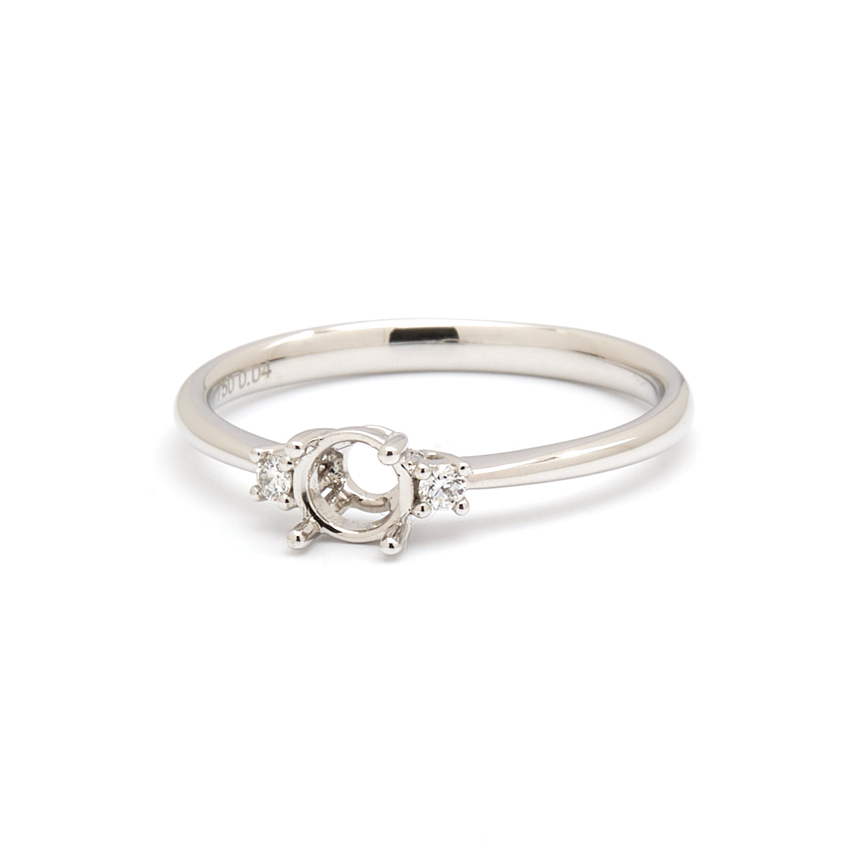 18K Gold Natural Diamond Whisper Trio ring mount RM1211
