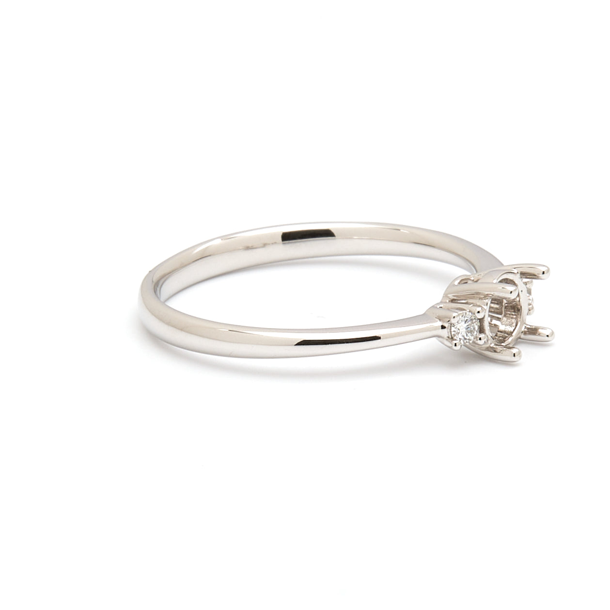 18K Gold Natural Diamond Whisper Trio ring mount RM1211
