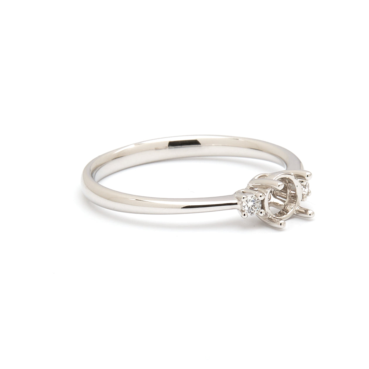 18K Gold Natural Diamond Whisper Trio ring mount RM1211