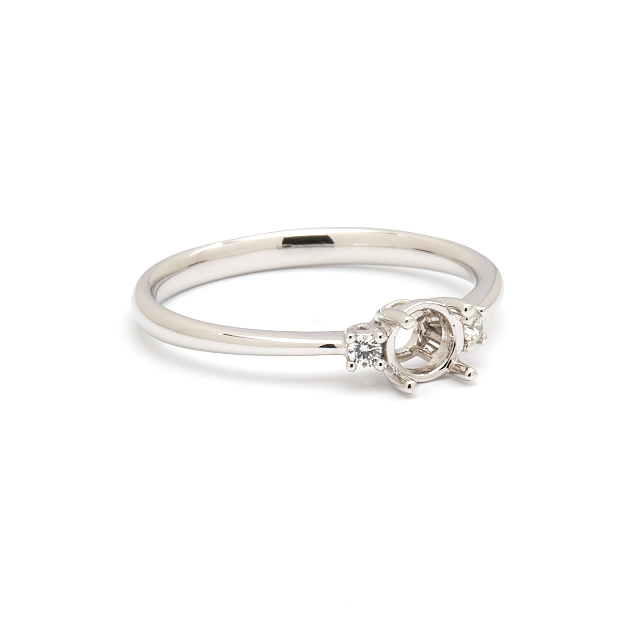 18K Gold Natural Diamond Whisper Trio ring mount RM1211
