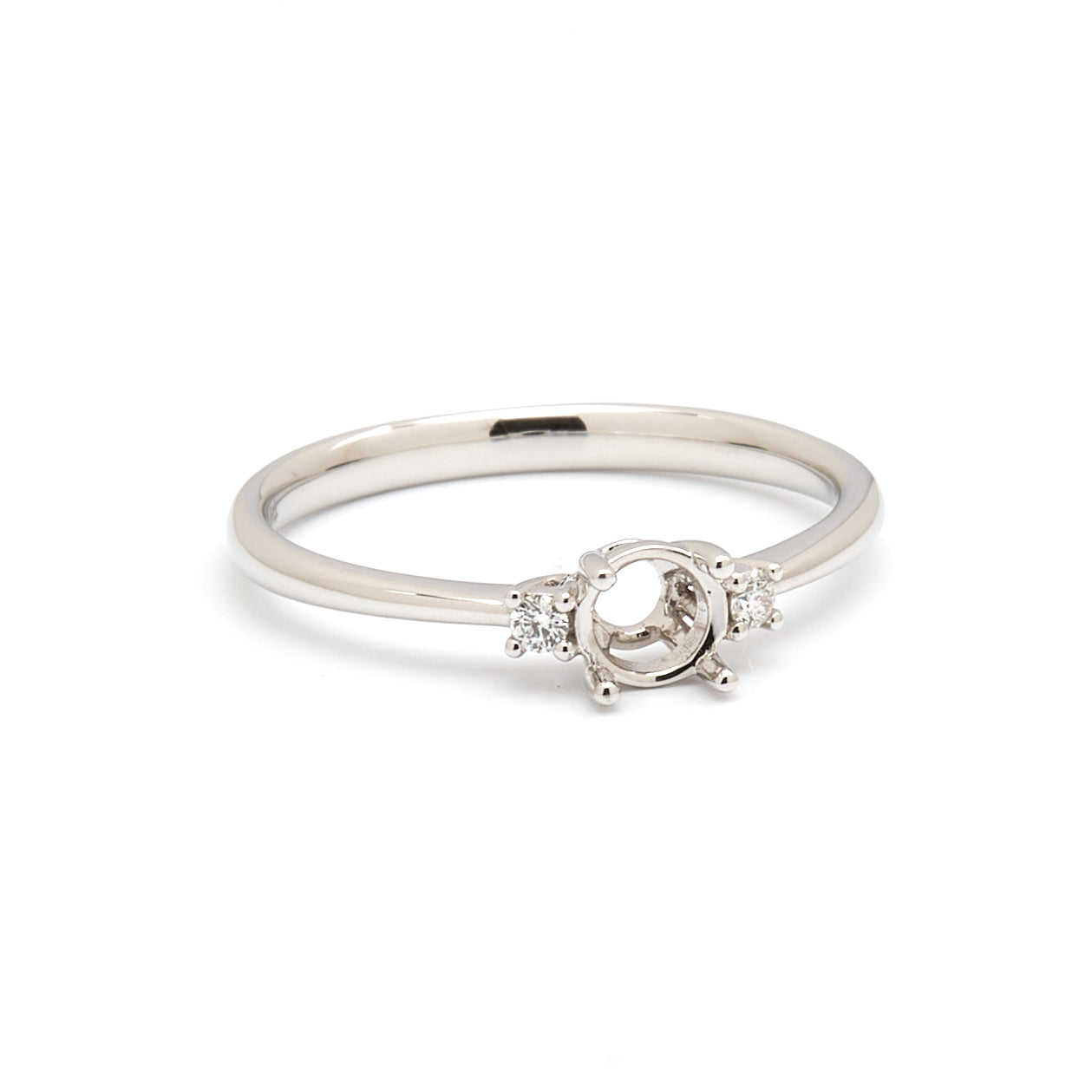 18K Gold Natural Diamond Whisper Trio ring mount RM1211