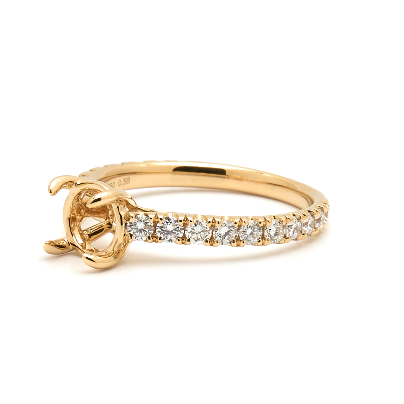 18K Gold Natural Diamond  Elyra Ring Mount RM1492 t.c.w. 0.58ct