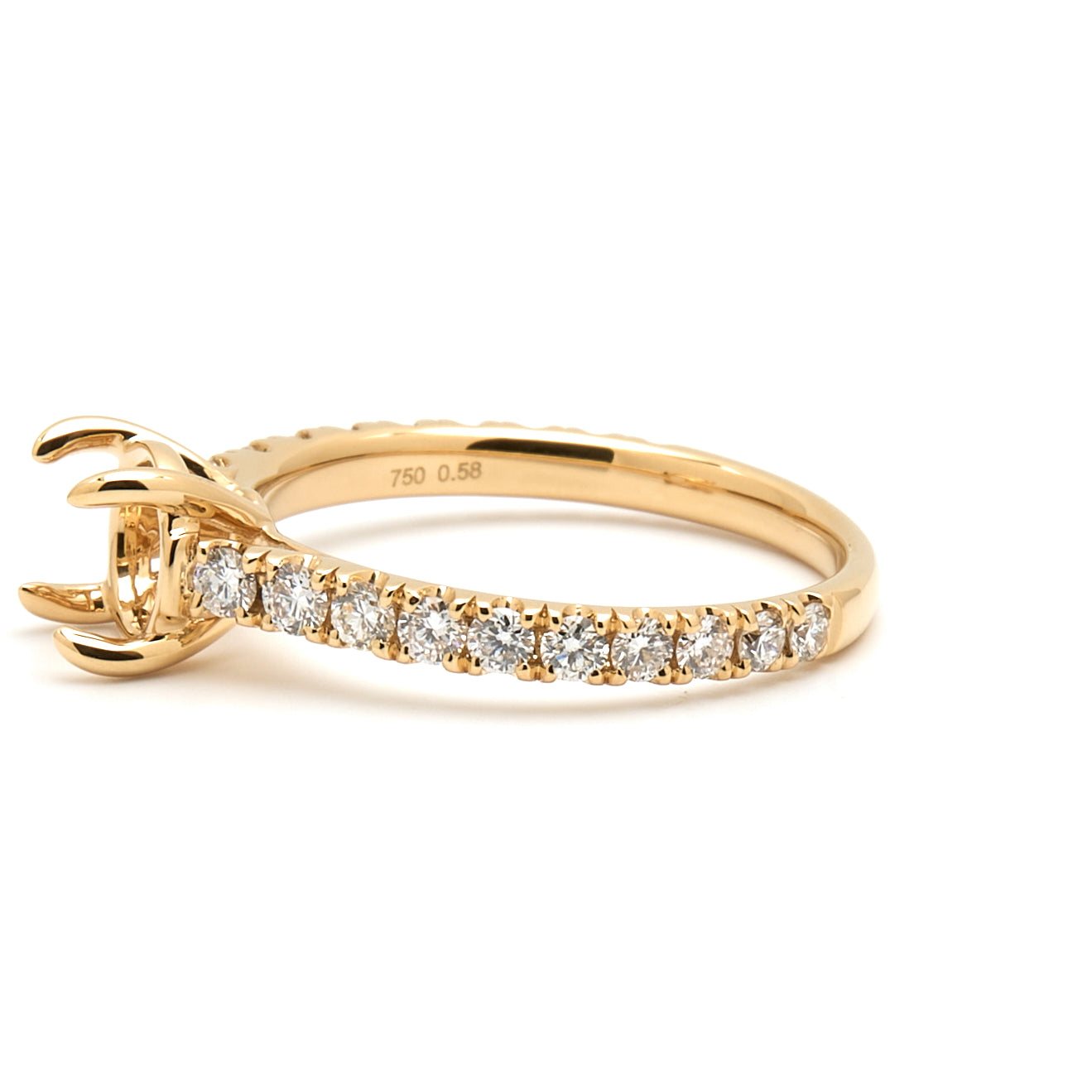 18K Gold Natural Diamond  Elyra Ring Mount RM1492 t.c.w. 0.58ct