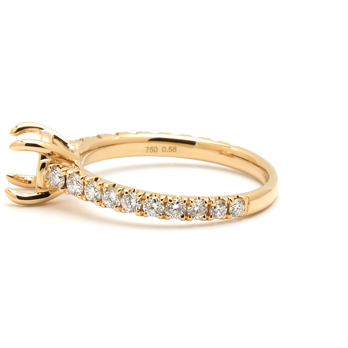18K Gold Natural Diamond  Elyra Ring Mount RM1492 t.c.w. 0.58ct