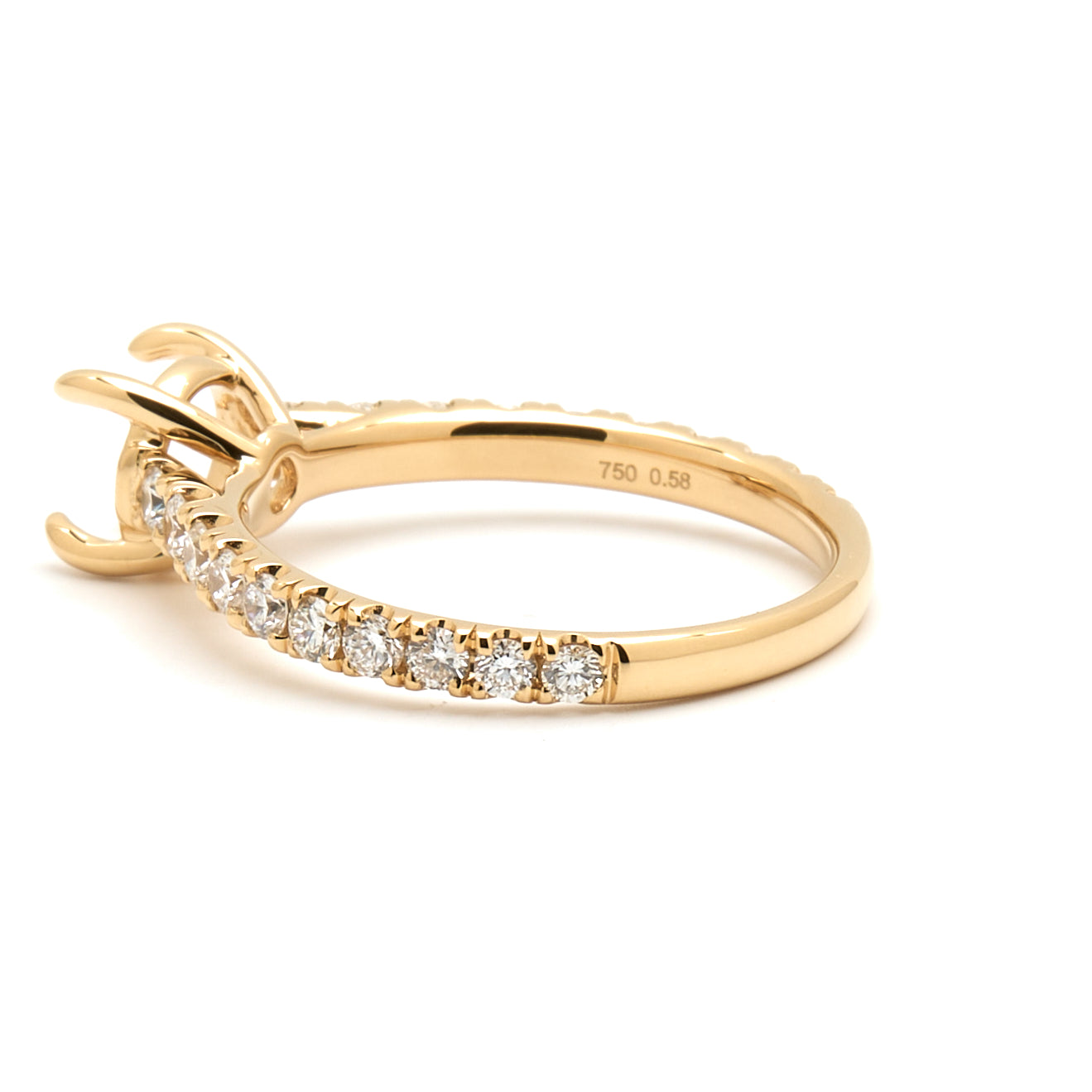 18K Gold Natural Diamond  Elyra Ring Mount RM1492 t.c.w. 0.58ct