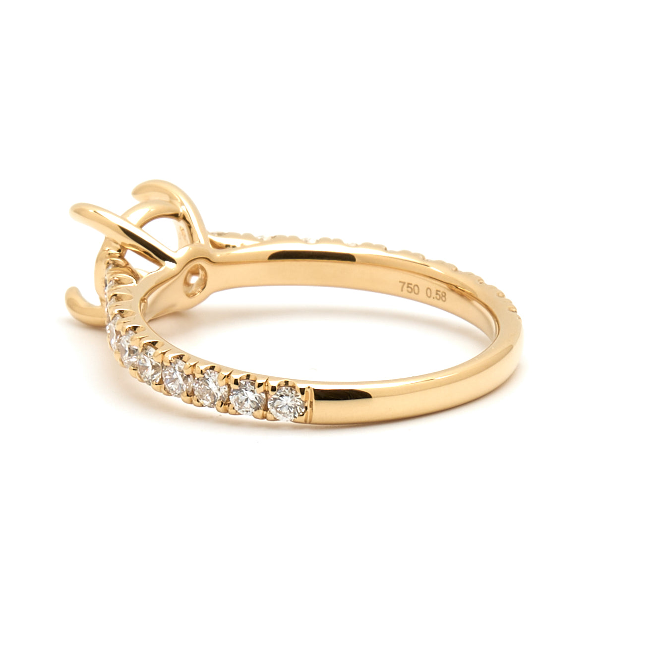 18K Gold Natural Diamond  Elyra Ring Mount RM1492 t.c.w. 0.58ct