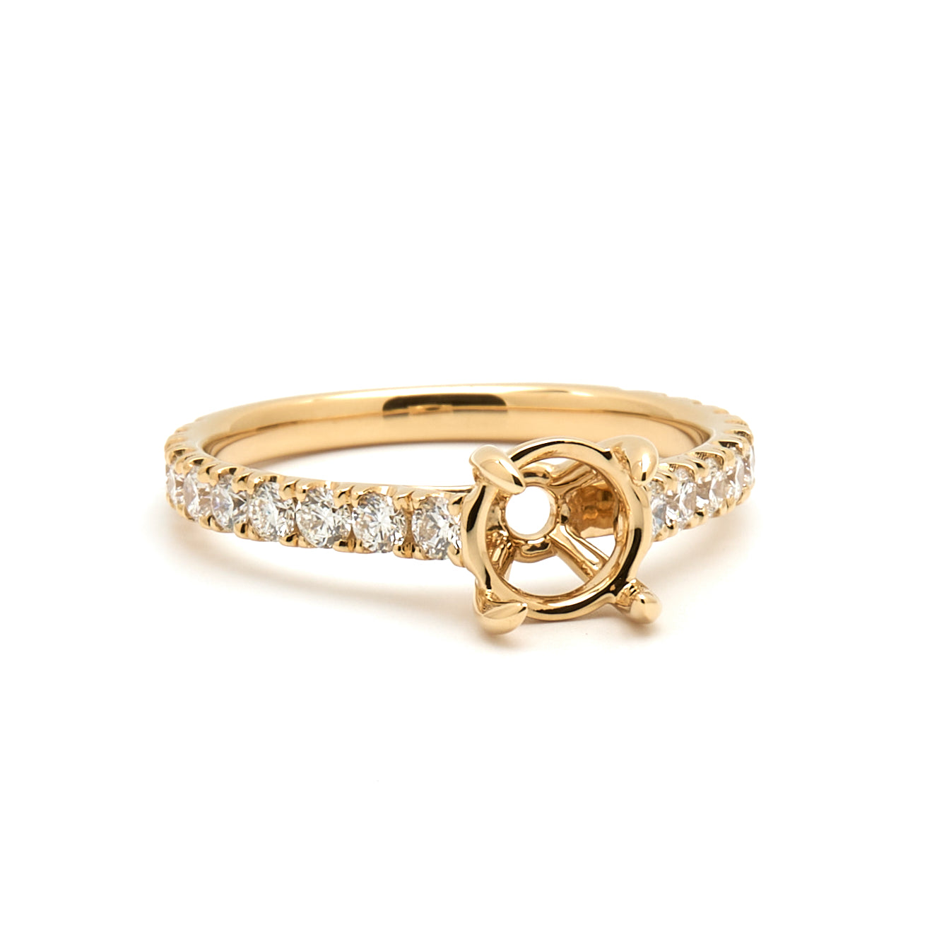 18K Gold Natural Diamond  Elyra Ring Mount RM1492 t.c.w. 0.58ct