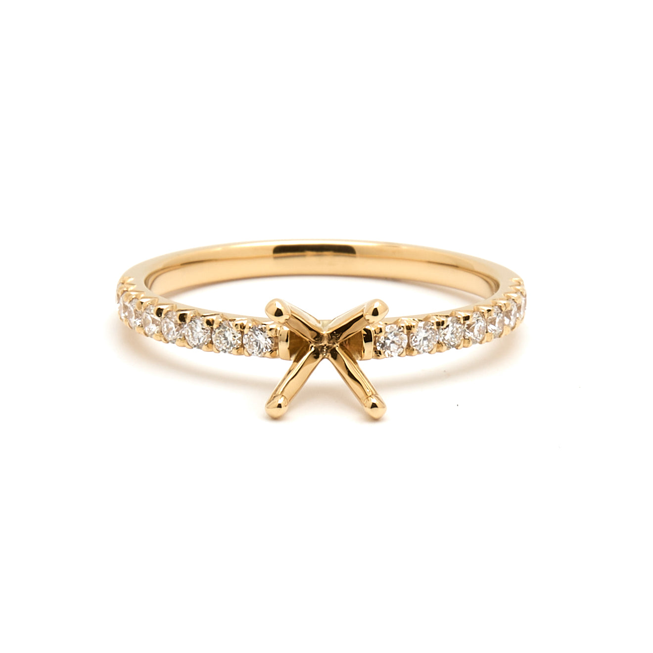 18K Gold Natural Diamond Alina ring mount RM1498 t.c.w. 0.25ct