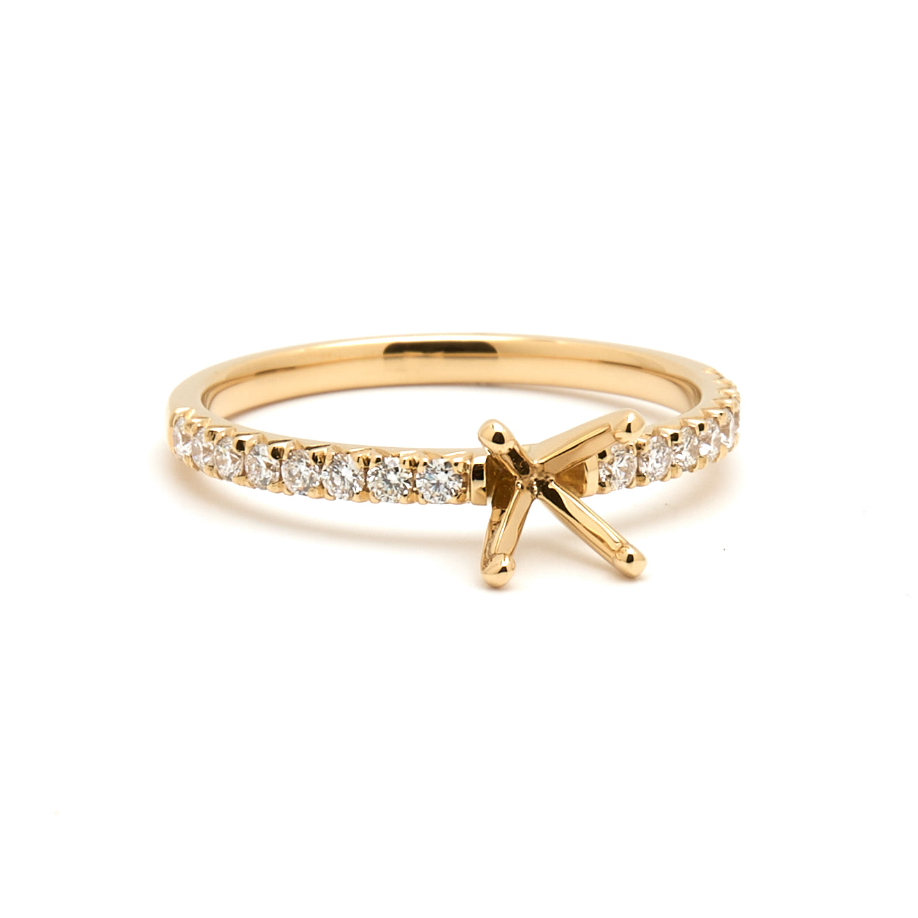 18K Gold Natural Diamond Alina ring mount RM1498 t.c.w. 0.25ct
