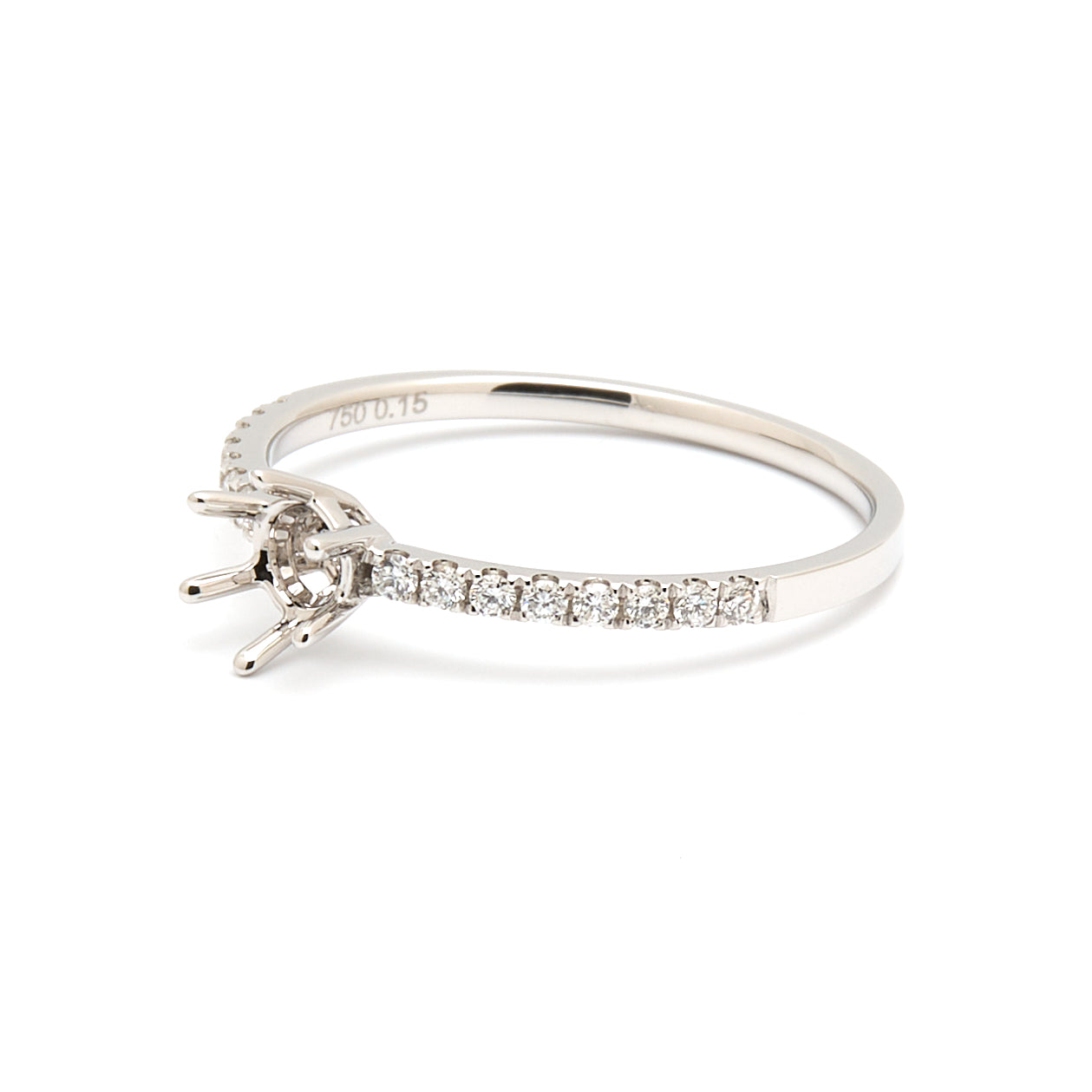 18K Gold Natural Diamond Luna Whisper ring mount RM1502 0.15ct