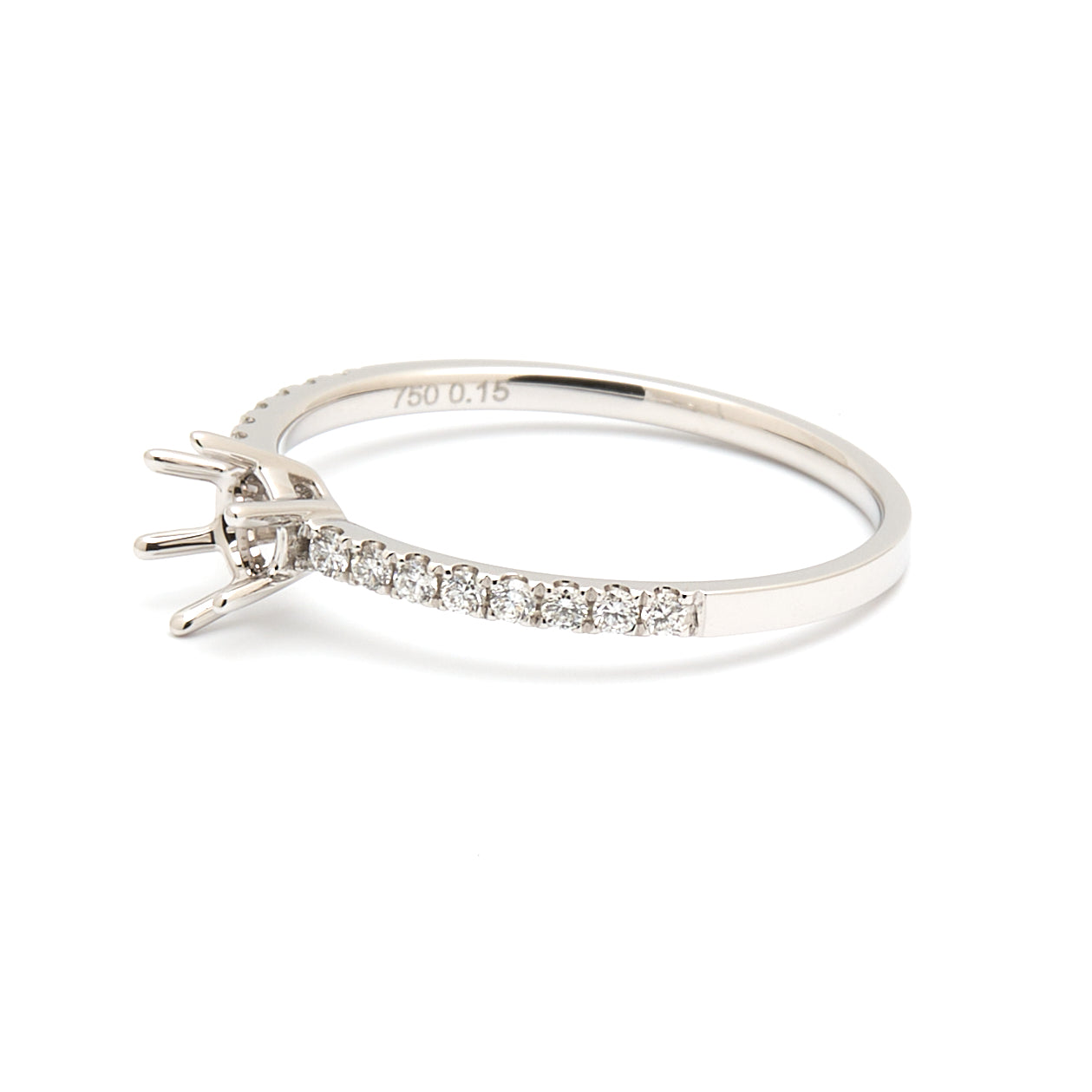 18K Gold Natural Diamond Luna Whisper ring mount RM1502 0.15ct
