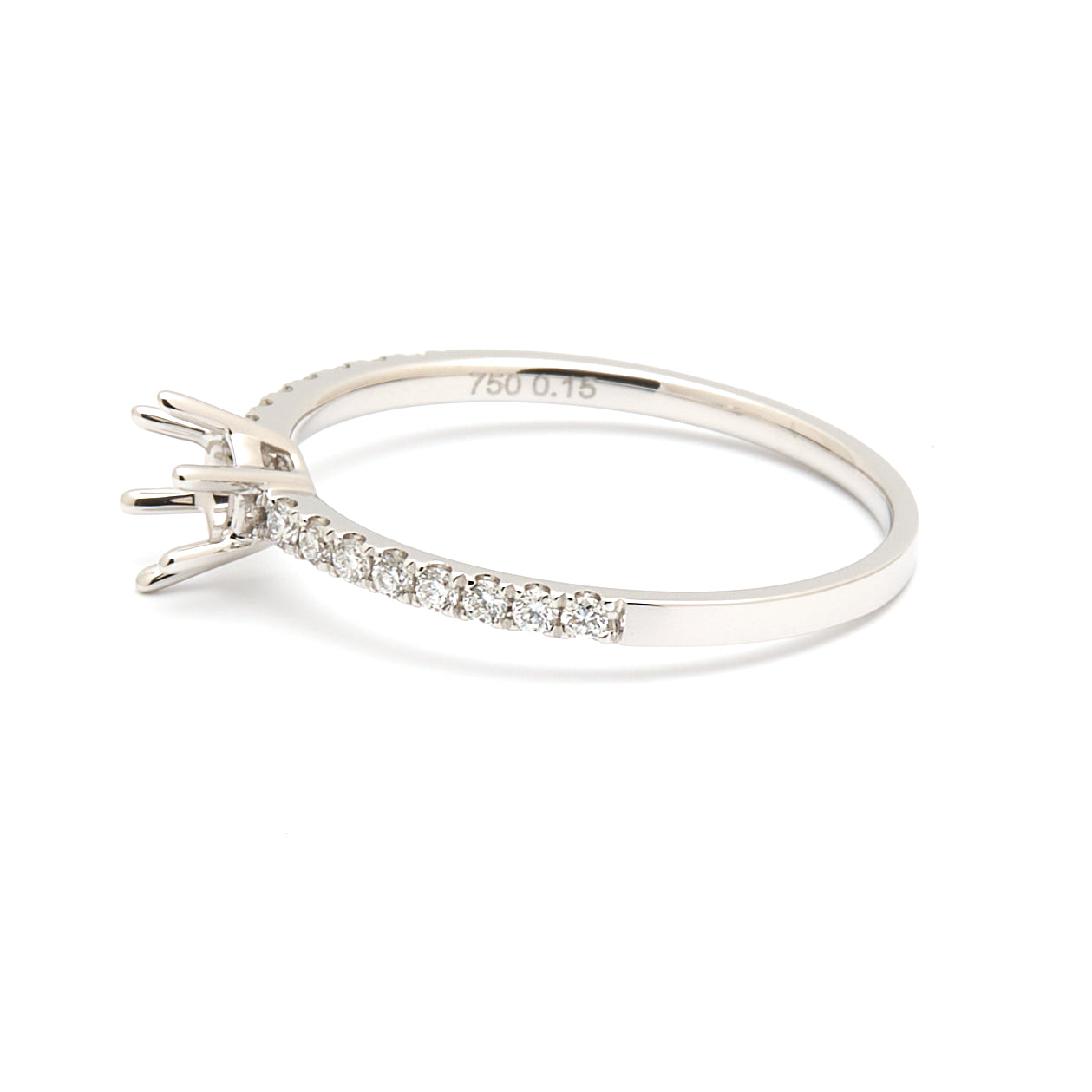 18K Gold Natural Diamond Luna Whisper ring mount RM1502 0.15ct