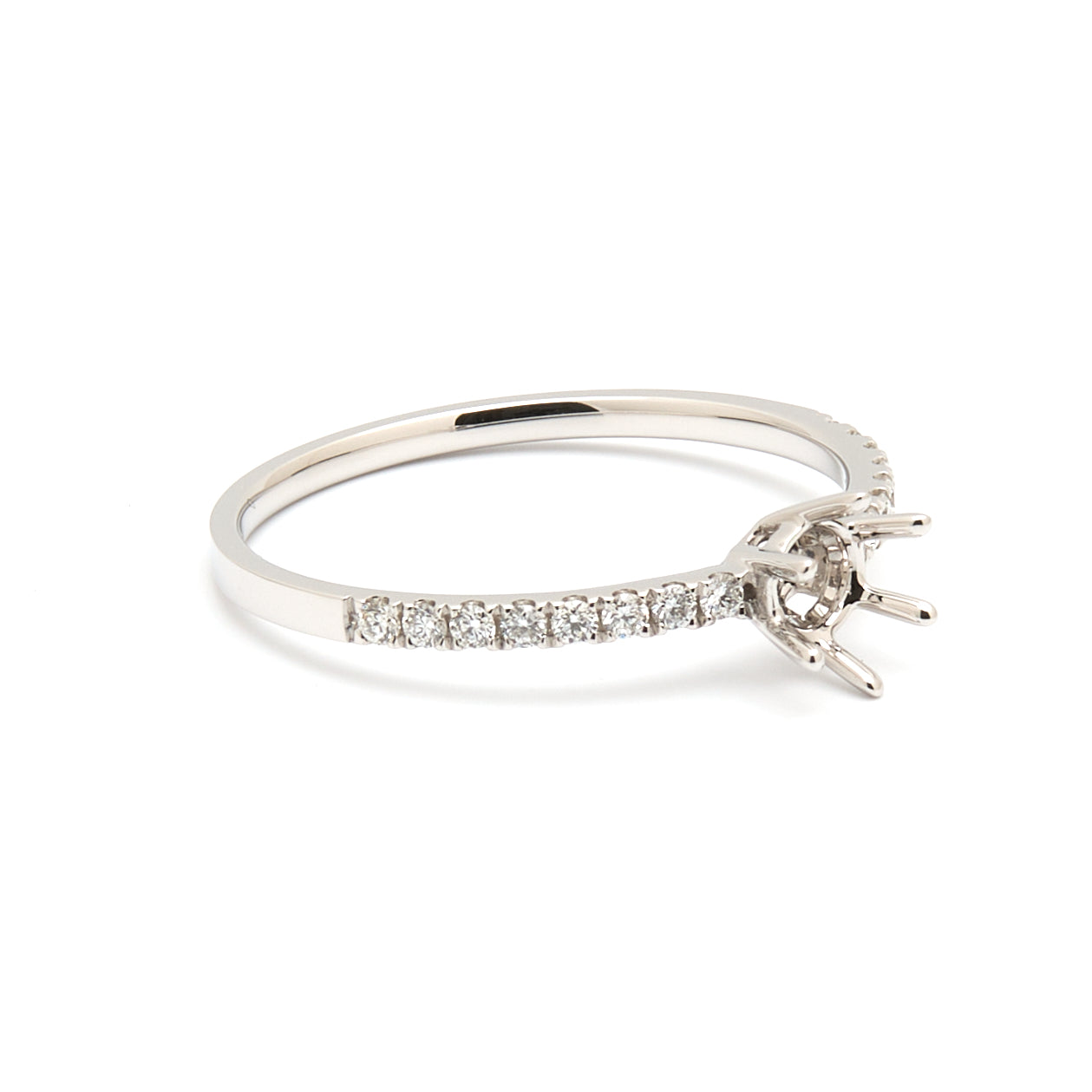 18K Gold Natural Diamond Luna Whisper ring mount RM1502 0.15ct