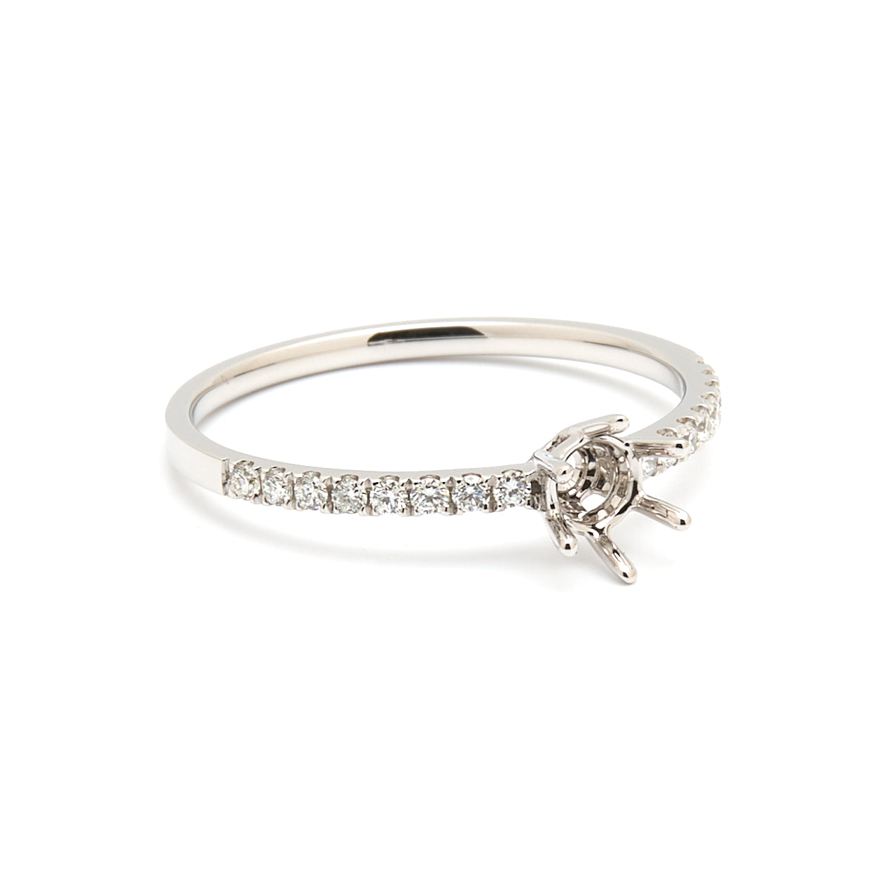 18K Gold Natural Diamond Luna Whisper ring mount RM1502 0.15ct