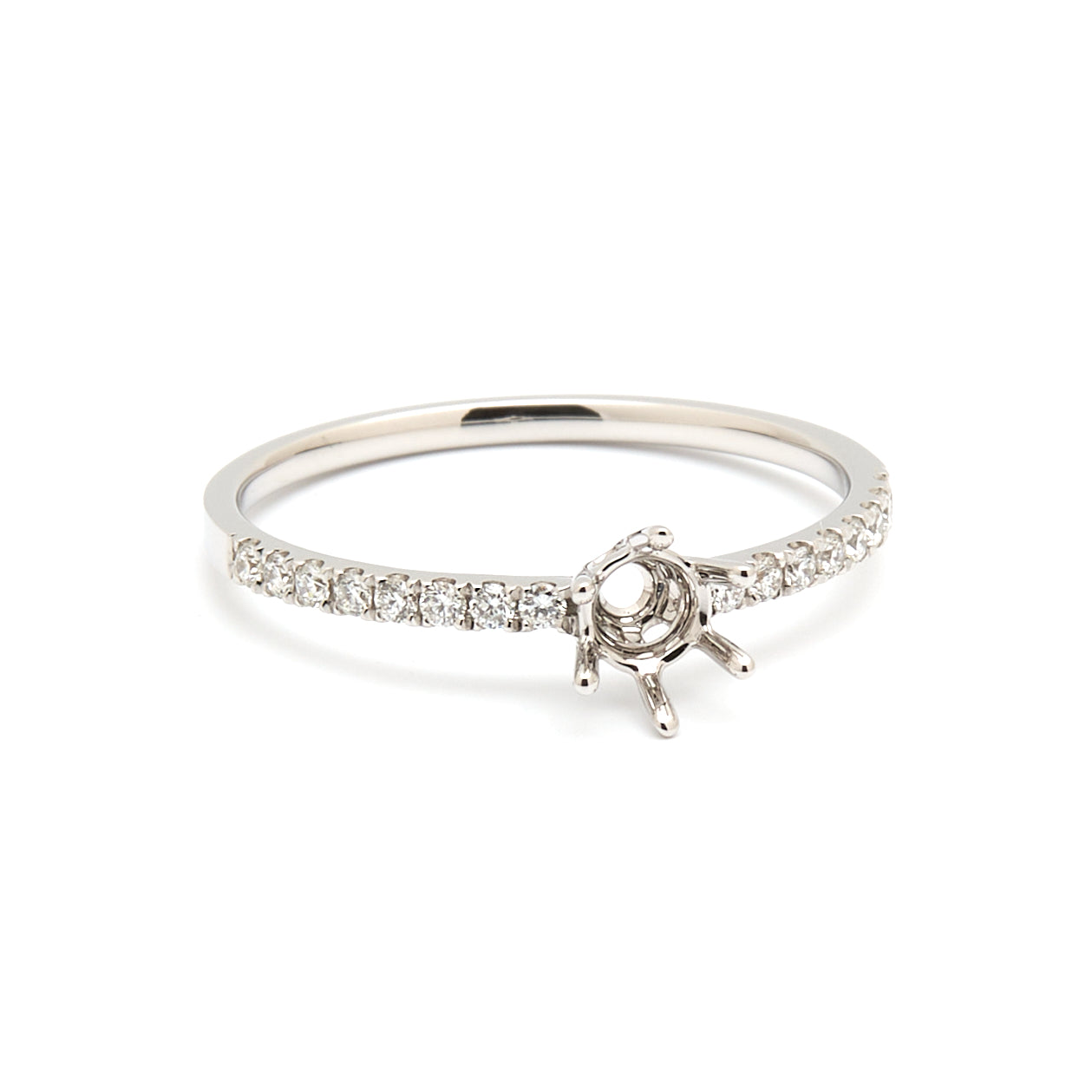 18K Gold Natural Diamond Luna Whisper ring mount RM1502 0.15ct