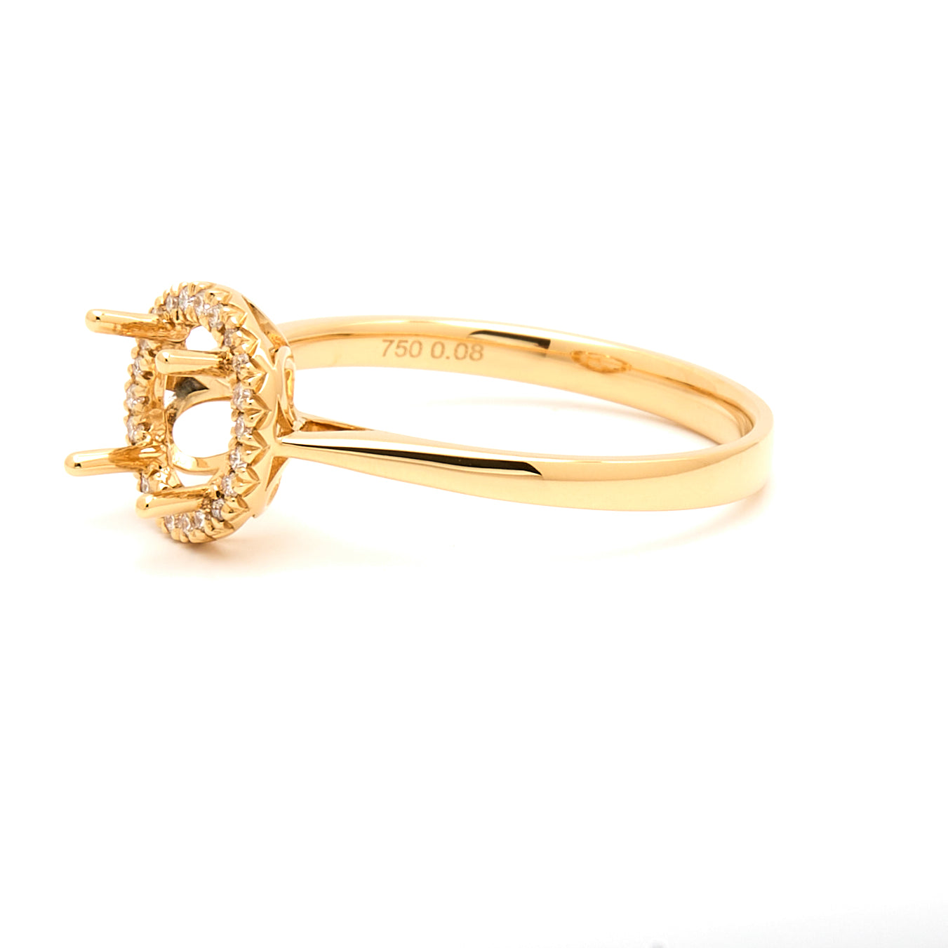 18K Gold Natural Diamond Periwinkle Halo Ring Mount RM5007