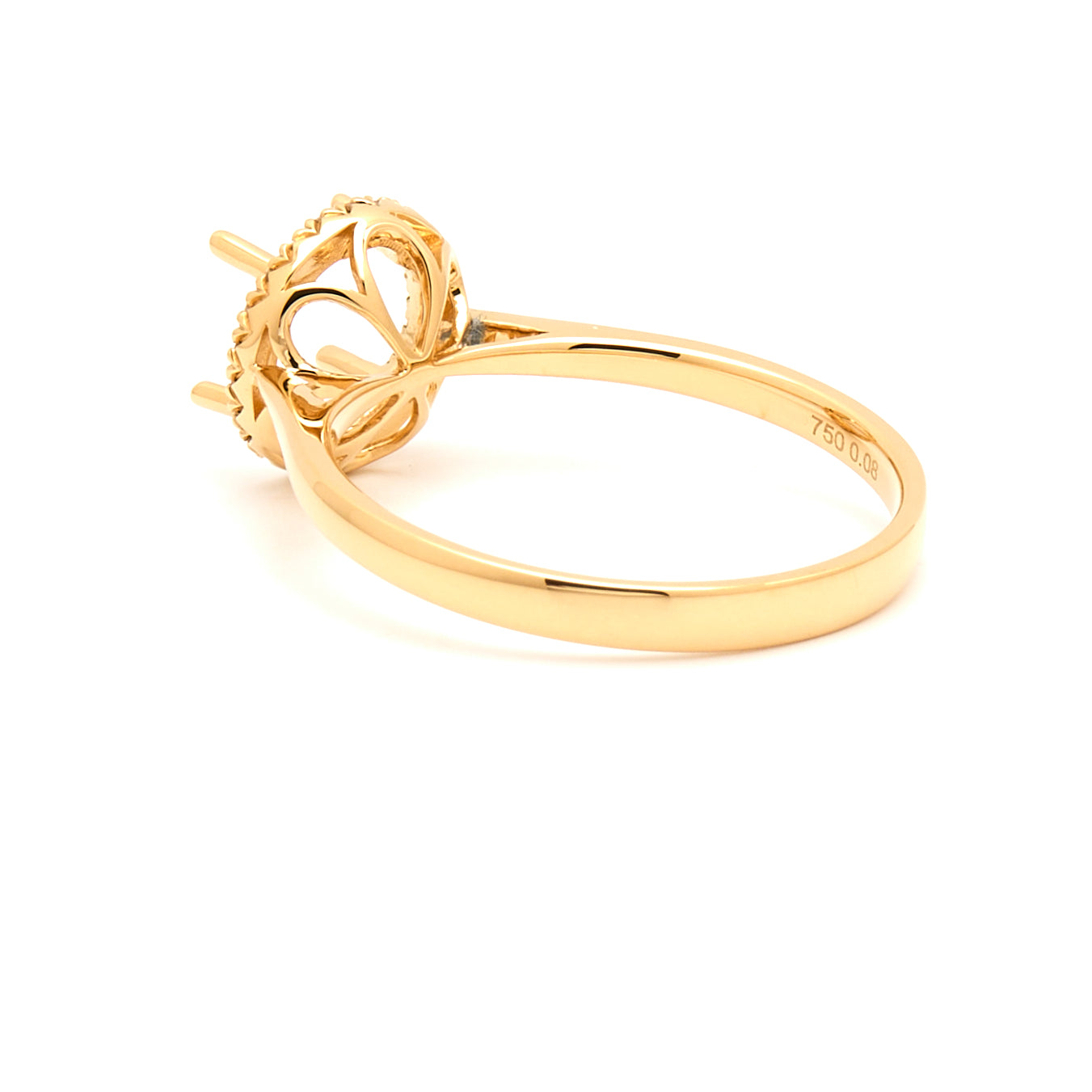 18K Gold Natural Diamond Periwinkle Halo Ring Mount RM5007