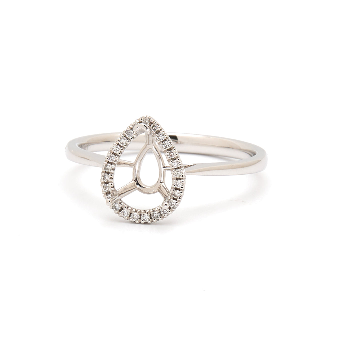 18K Gold Natural Diamond Lisse Halo Ring Mount RM5536