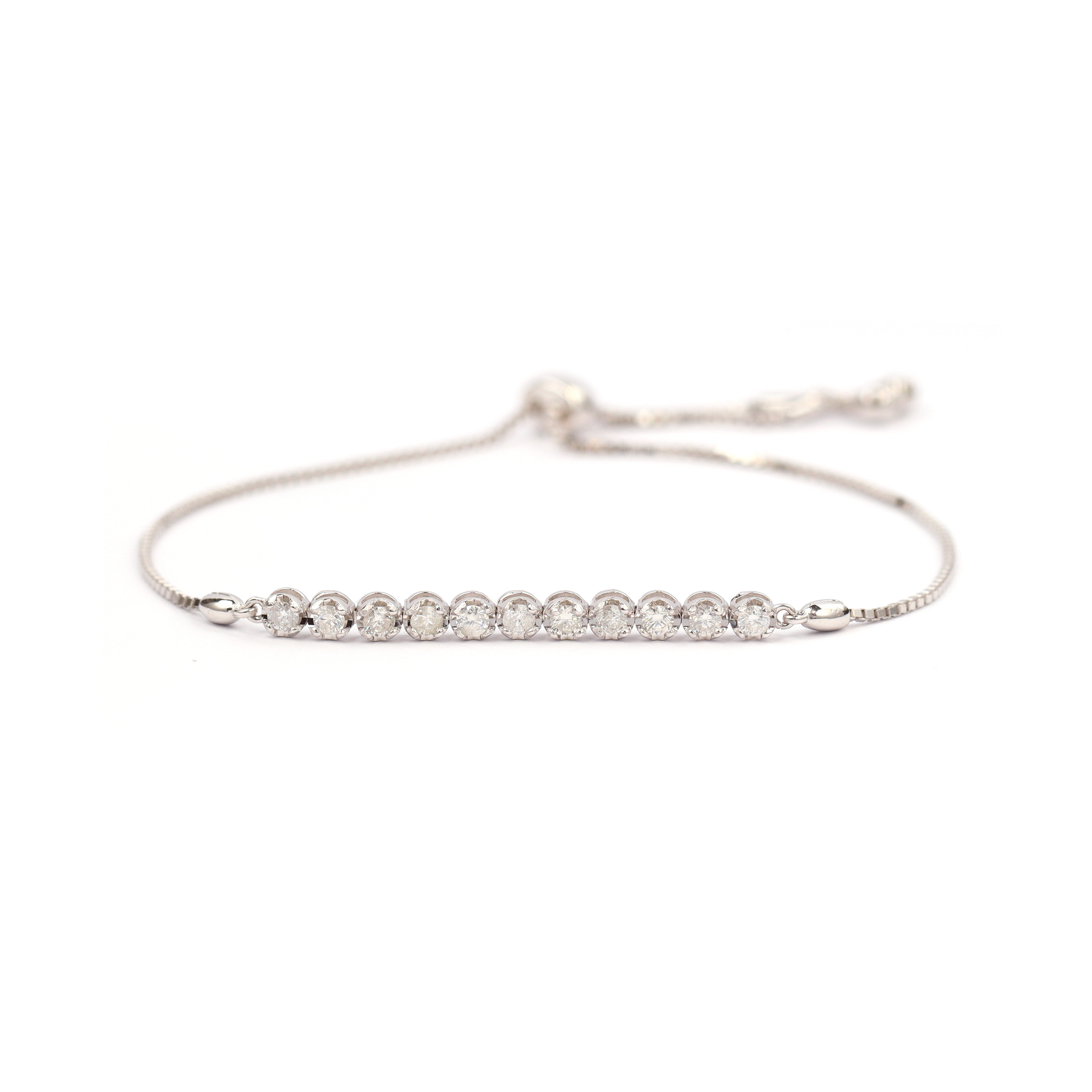 18K Gold Round Brilliant Diamond Illusion Bracelet 0.55ct tw. A00077 - FABER JEWELS