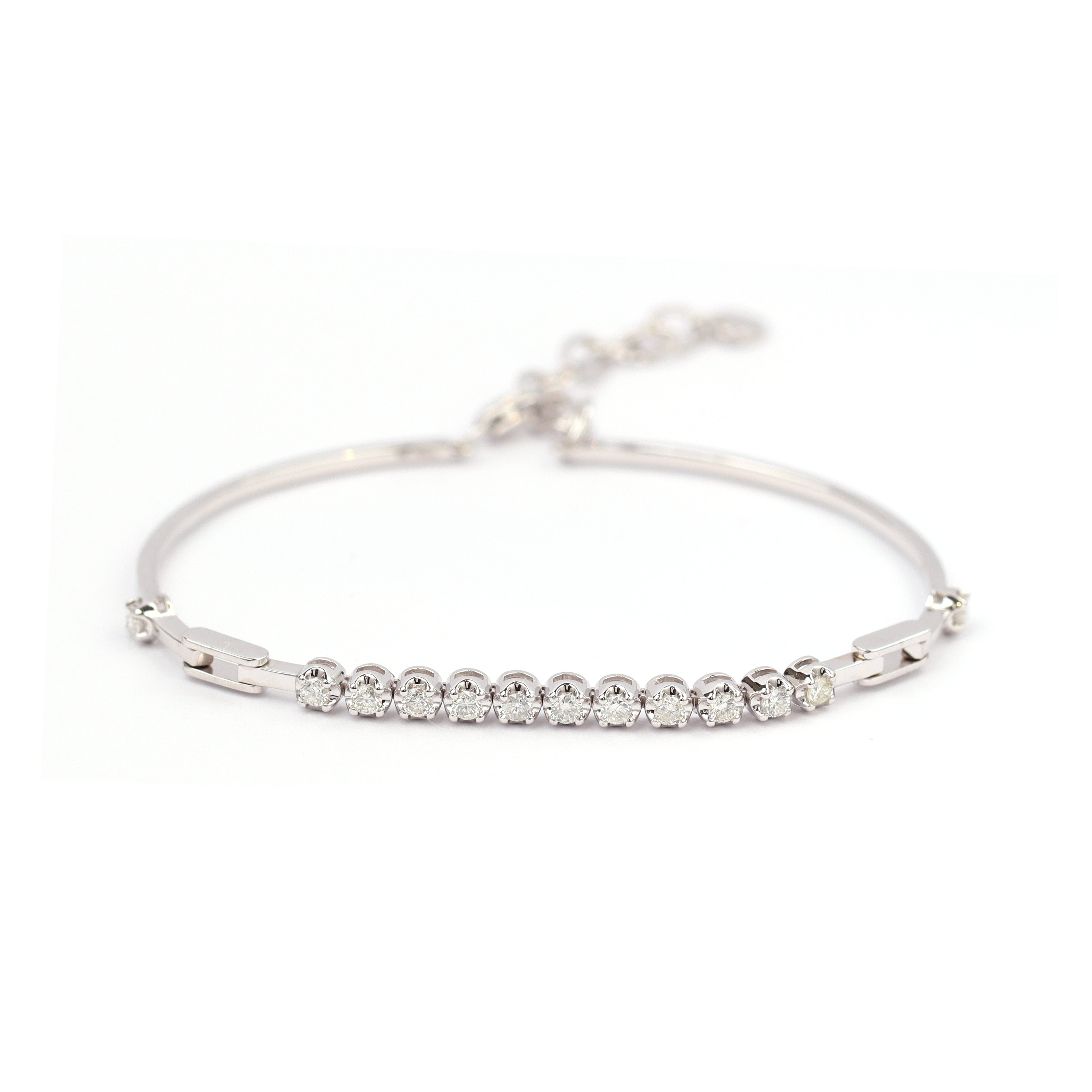 18K gold Round Brilliant Diamond Illusion Bracelet 0.40ct tw. A00079 - FABER JEWELS