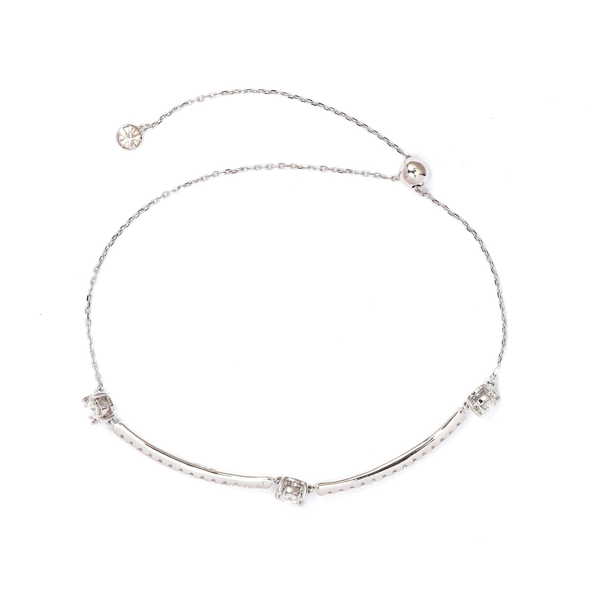 18K gold round brilliant diamond trio illusion bracelet 0.70ct tw. A00096 - FABER JEWELS