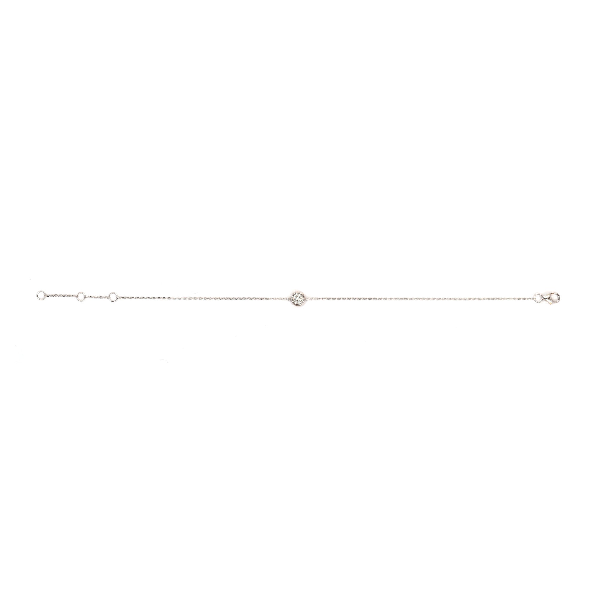 18K Gold Round Brilliant Diamond Bezel chain Bracelet 0.2ct tw. A00141 - FABER JEWELS
