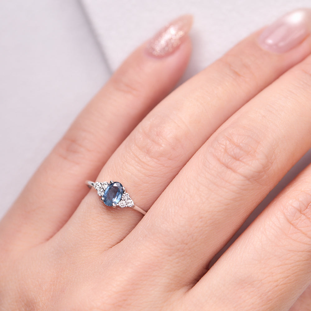 18K Gold Sapphire Diamond Ring CC0020 - FABER JEWELS