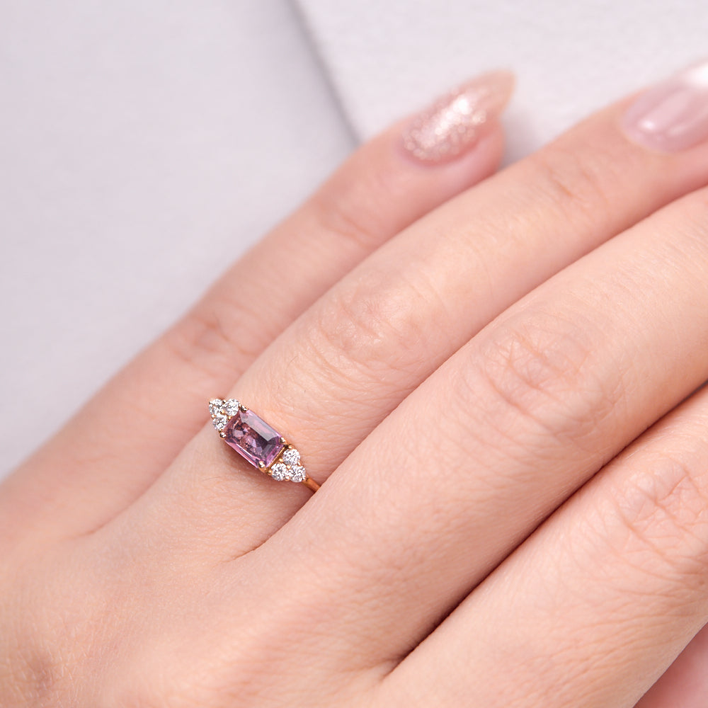 18K Gold Pink Sapphire diamond Ring CC0024 - FABER JEWELS