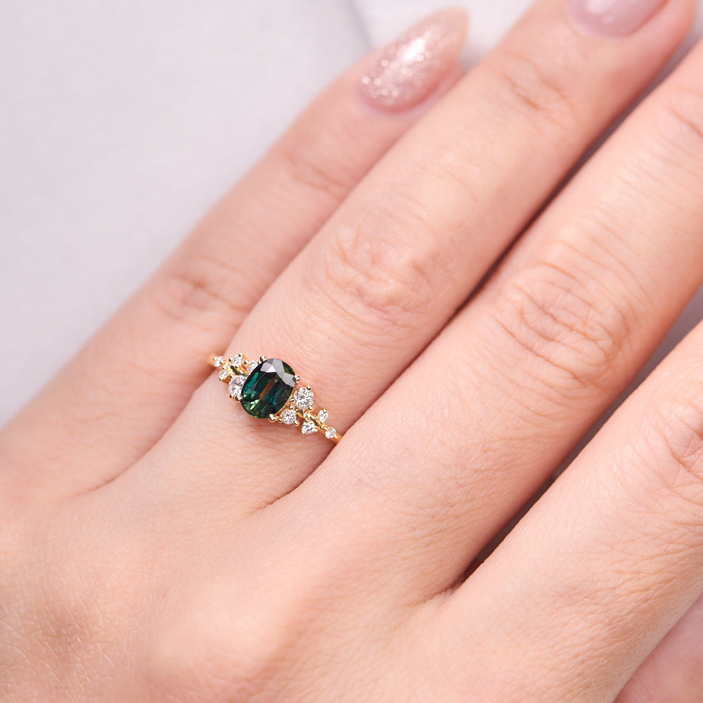 18K Gold Australian Parti Colour Sapphire Diamond Ring 1.02 ct CC0036 - FABER JEWELS