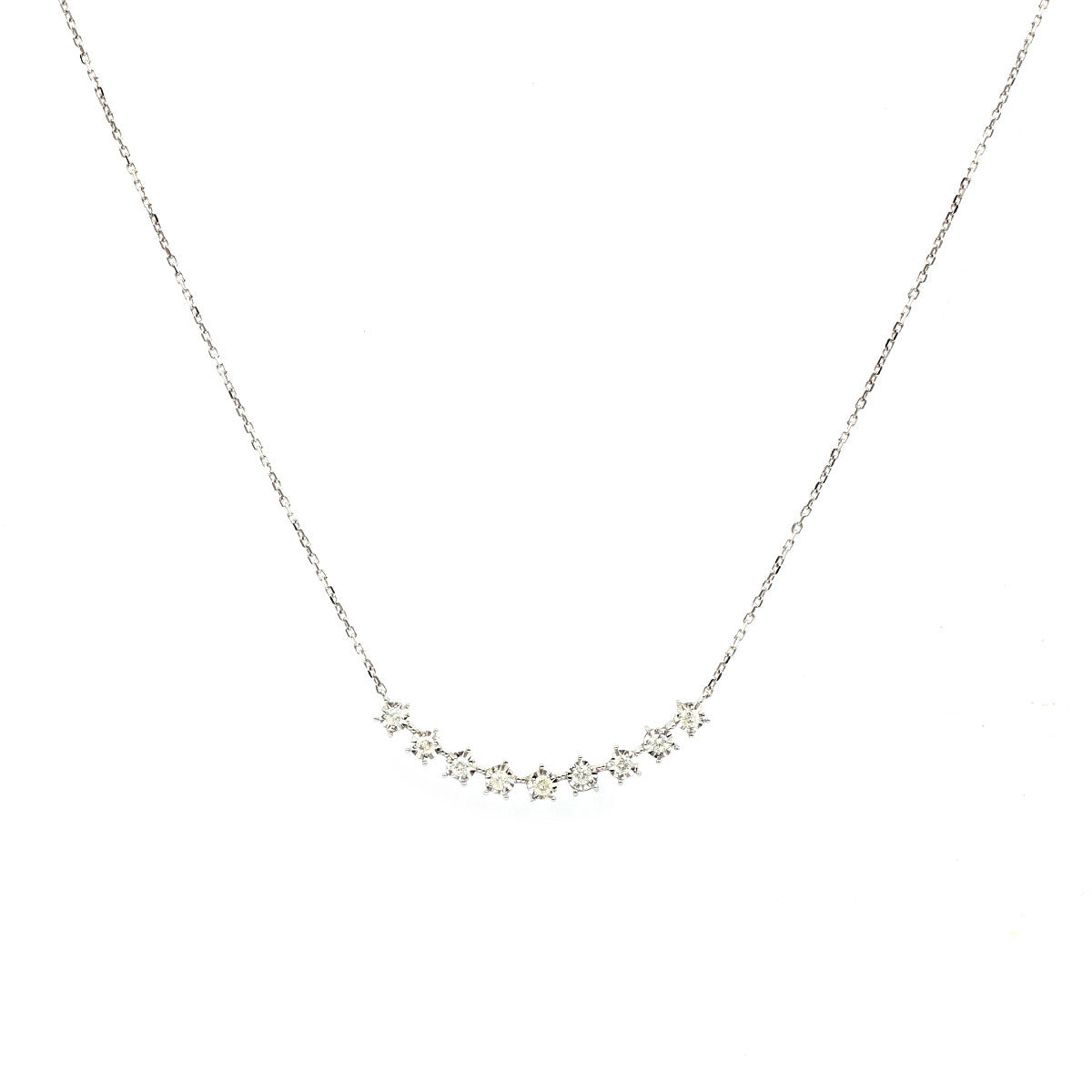 18K gold Round Brilliant Diamond Illusion Necklace 0.28ct tw. A00080 - FABER JEWELS